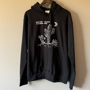 DEATH VALLEY CALIFORNIA PRINTED PULLOVER HOODIE BLACK W/ WHITE PRINT UNISEX
